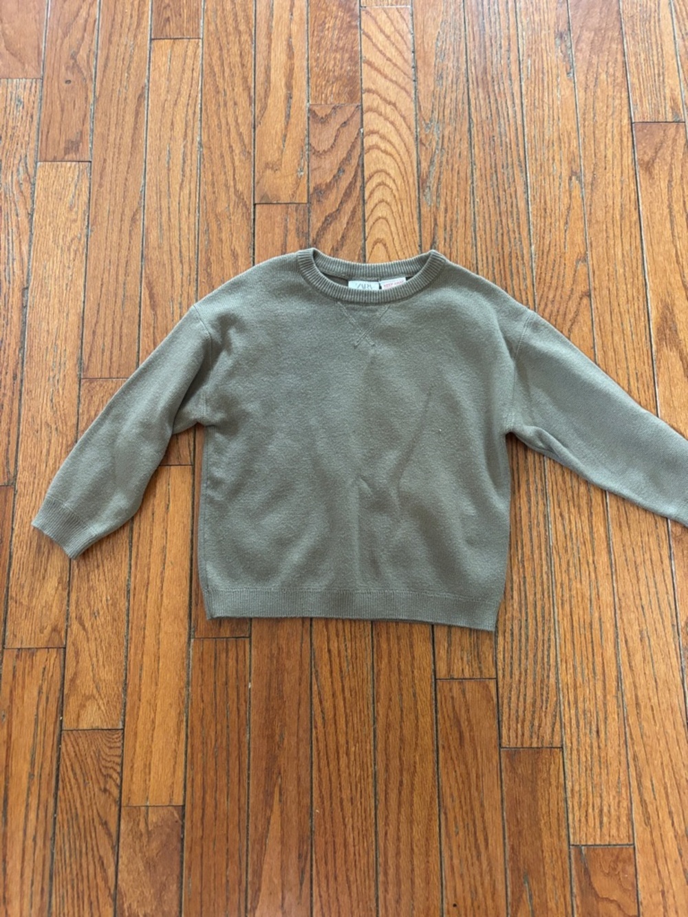 Zara Olive Green Crewneck Sweater